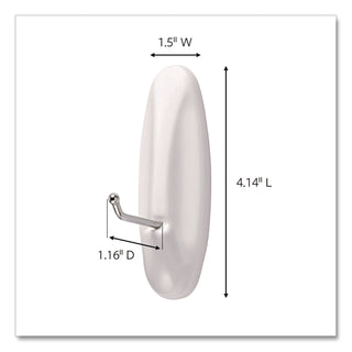 Command™ Large Wire Hook, Metal/Plastic, White, Supports 5 lbs (MMM70006903192)