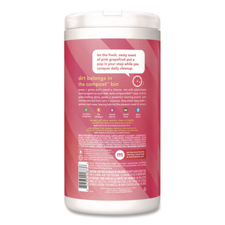 Method® All Purpose Cleaning Wipes, 1 Ply, Pink Grapefruit, White, 70/Pack (MTH365347)