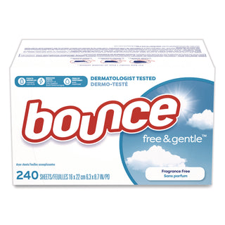 Bounce® free and gentle Dryer Sheets, Fragrance-Free, 240/Box (PGC24684BX)