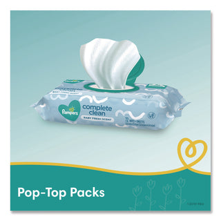 Pampers® Complete Clean baby Wipes, 1-Ply, 6.8 x 7, Baby Fresh, White, 72/Pack (PGC75536EA)