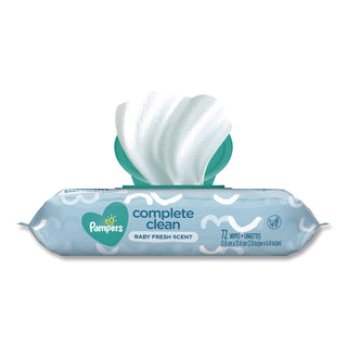 Pampers® Complete Clean baby Wipes, 1-Ply, 6.8 x 7, Baby Fresh, White, 72/Pack (PGC75536EA)