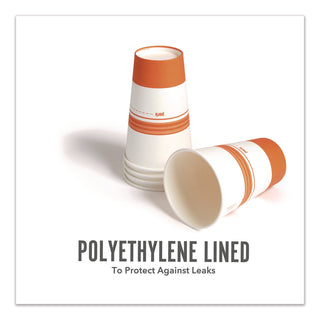 Perk™ Paper Hot Cups, 16 oz, White/Orange, 500/Carton (PRKPK54368CT)