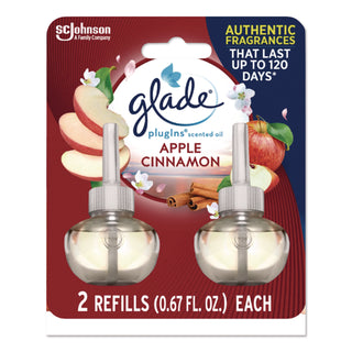 Glade® Plugin Scented Oil Refill, Apple Cinnamon, 0.67 oz, 2/Pack (SJN315104)