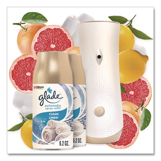 Glade® Automatic Air Freshener Refill, Clean Linen, 6.2 oz Can, 3/Pack (SJN375632)