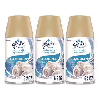 Glade® Automatic Air Freshener Refill, Clean Linen, 6.2 oz Can, 3/Pack (SJN375632)