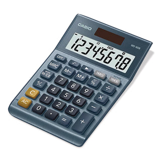 Casio® MS80B 8-Digit Battery and Solar Basic Calculator, LCD, Navy Blue (CSOMS80BBU)
