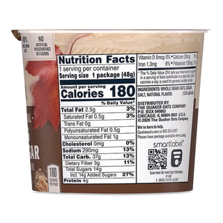 Quaker® Instant Oatmeal, Maple Brown Sugar, 1.69 oz Packet, 24/Carton (QKR570958)