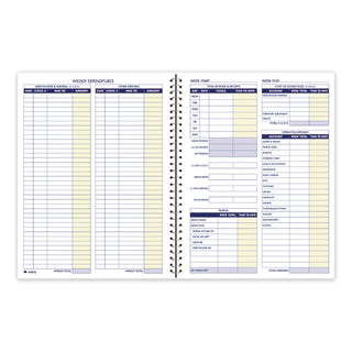 Adams® Weekly Bookkeeping Ledger, Columns Vary By Section, Royal Blue Cover, 11 x 8.5 Sheets, 56 Sheets/Book (ABFAFR70)