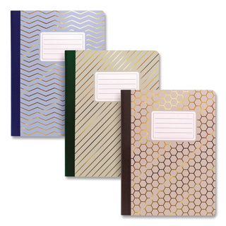 PUKKA PAD® Composition Book, Medium/College Rule, Assorted Haze Cover Colors, (70) 9.8 x 6.9 Sheets, 3/Pack (PUK9976ASTHZE)