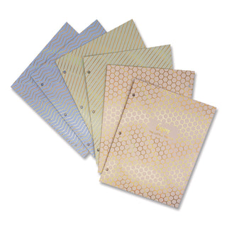 PUKKA PAD® Two-Pocket Portfolio Folder, 1" Capacity, 9.6 x 11.9, Haze, Blue/Green/Taupe, 6/Pack (PUK9980ASTHZE)