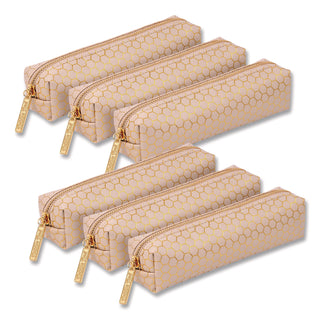 PUKKA PAD® Pencil Case, 8.07 x 2.36 x 2.55, Taupe, 6/Pack (PUK9981TEHZE)