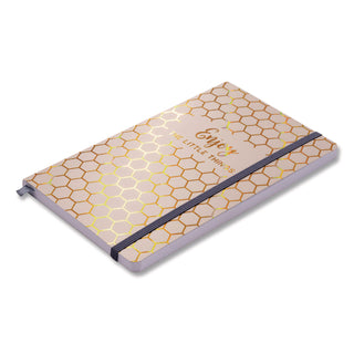PUKKA PAD® Journal, 1-Subject, Medium/College Rule, Taupe Haze/Gold Cover, (96) 8.3 x 5.8 Sheets, 3/Pack (PUK9977TEHZE)