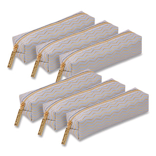 PUKKA PAD® Pencil Case, 8.07 x 2.36 x 2.55, Blue, 6/Pack (PUK9981BEHZE)