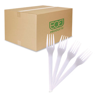 Eco-Products® Plantware CPLA Cutlery, Fork, White, 1,000/Carton (ECOEPS017)