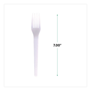 Eco-Products® Plantware CPLA Cutlery, Fork, White, 1,000/Carton (ECOEPS017)