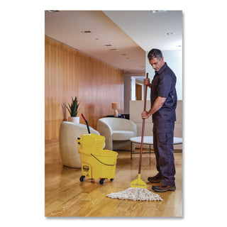 Rubbermaid® Commercial Super Stitch Finish Mop Heads, Cotton/Synthetic, Blue/White (RCPFGD51306WH00)