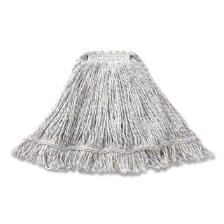 Rubbermaid® Commercial Super Stitch Finish Mop Heads, Cotton/Synthetic, Blue/White (RCPFGD51306WH00)