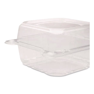 Karat® PET Plastic Hinged Container, 6 x 6 x 3.3, Clear, Plastic, 500/Carton (KRTFPHC66PET1C)