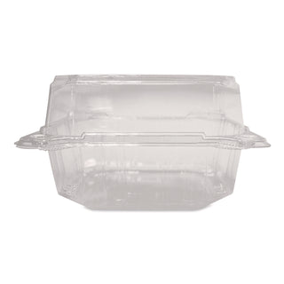 Karat® PET Plastic Hinged Container, 6 x 6 x 3.3, Clear, Plastic, 500/Carton (KRTFPHC66PET1C)