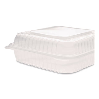 Karat® Polypropylene Plastic Hinged Container, 9.35 x 9.22 x 3.17, Clear, Plastic, 50/Pack, 4 Packs/Carton (KRTFPHC99PP1C)