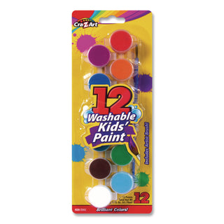 Cra-Z-Art® Washable Kids' Paint Set, with Artist Brush, 12 Assorted Colors/Pack (CZA1062824)