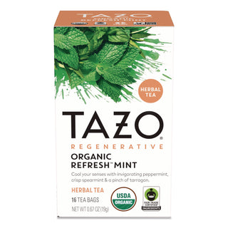 Tazo® Tea Bags, Organic Refresh Mint, 16/Box (TZOTAZ00350BX)