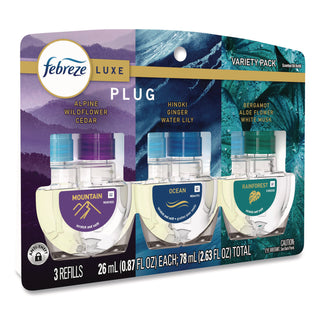 Febreze® PLUG Air Freshener Refills, Mountain/Ocean/Rainforest, 2.63 oz, 3/Pack, 6 Packs/Carton (PGC16249)