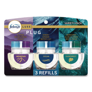 Febreze® PLUG Air Freshener Refills, Mountain/Ocean/Rainforest, 2.63 oz, 3/Pack, 6 Packs/Carton (PGC16249)