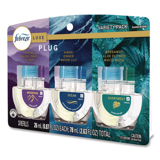Febreze® PLUG Air Freshener Refills, Mountain/Ocean/Rainforest, 2.63 oz, 3/Pack, 6 Packs/Carton (PGC16249)