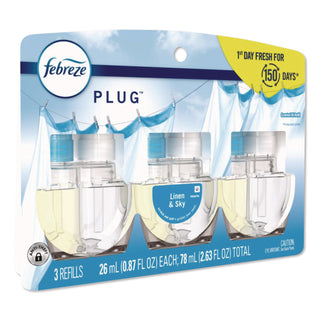 Febreze® PLUG Air Freshener Refills, Linen and Sky, 2.63 oz, 3/Pack, 6 Packs/Carton (PGC13846)
