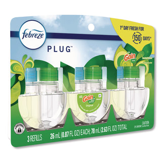 Febreze® PLUG Air Freshener Refills, Gain Scent, 2.63 oz, 3/Pack, 6 Packs/Carton (PGC13842)
