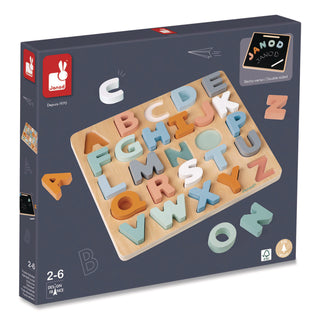 Janod® Sweet Cocoon, Double-Sided Chunky Alphabet Puzzle, Ages 2 to 6 (JUYJ04412)