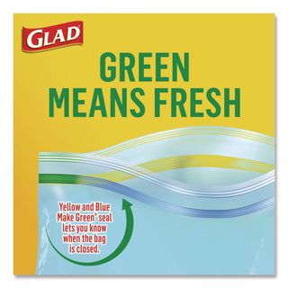 Glad® Zipper Food Storage Plastic Bags, Freezer Bags, Quart Size, 7.75 x 8.44, Clear, 20 Bags/Box, 12 Boxes/Carton (CLO57035)