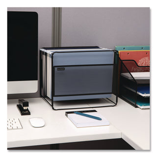 Mind Reader Hanging File Folder Organizer, Letter Size, 13" Long, Black (EMSBOXFILEBLK)