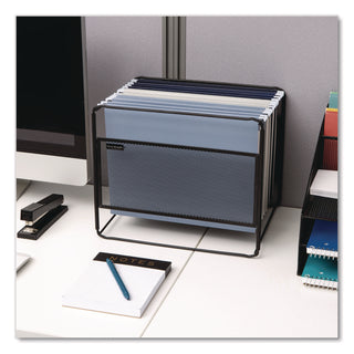 Mind Reader Hanging File Folder Organizer, Letter Size, 13" Long, Black (EMSBOXFILEBLK)