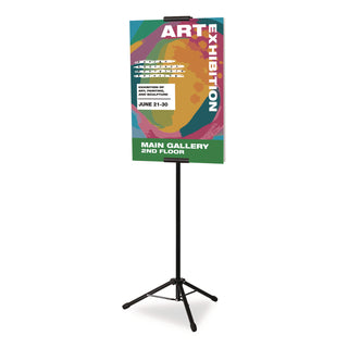 Excello Global Products® Blank Floor Sign Stand, Holds Posters Up to 77", 26" to 86" Tall, Black Stand, White Face (EXOEGPHD0523)