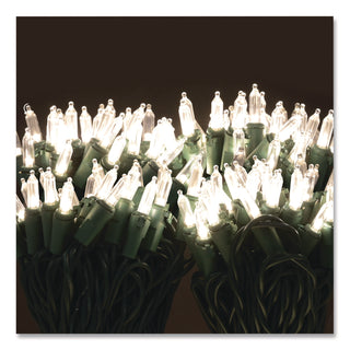 Global Printed Products Indoor/Outdoor LED Holiday String Lights, 60 Bulbs/String, 25 ft String, White/Green Wire, 2 Strings (GPUEGPHLGWWL)