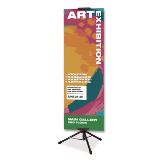 Excello Global Products® Blank Floor Sign Stand, Holds Posters Up to 77", 26" to 86" Tall, Black Stand, White Face (EXOEGPHD0523)