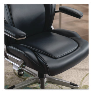 La-Z-Boy® Meyer Bonded Leather Executive Chair, Supports Up to 275 lb, 19" x 22.75", Navy Seat, Navy/Back, Silver Base (LZB60082NVYCC)