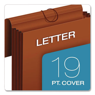 Pendaflex® Extra-Wide Expanding Wallet, 5.25" Expansion, 1 Section, Flap/Elastic Cord Closure, Letter Size, Redrope, 10/Box (PFX73186BX)