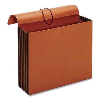 Pendaflex® Extra-Wide Expanding Wallet, 5.25" Expansion, 1 Section, Flap/Elastic Cord Closure, Letter Size, Redrope, 10/Box (PFX73186BX)