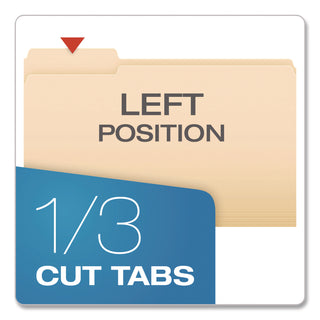 Pendaflex® Standard Manila File Folders, 1/3-Cut Tabs: Left Position, Legal Size, Manila, 100/Box (PFX753131)