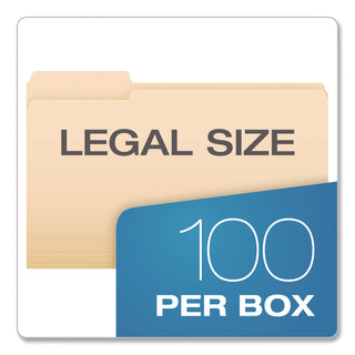 Pendaflex® Standard Manila File Folders, 1/3-Cut Tabs: Left Position, Legal Size, Manila, 100/Box (PFX753131)