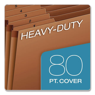 Pendaflex® Heavy-Duty Open-Top Expanding Stadium File, 31 Sections, 1/3-Cut Tabs, Legal Size, Redrope, 5/Box (PFXR219DHDBX)