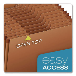 Pendaflex® Heavy-Duty Open-Top Expanding Stadium File, 31 Sections, 1/3-Cut Tabs, Legal Size, Redrope, 5/Box (PFXR219DHDBX)