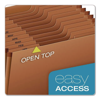 Pendaflex® Heavy-Duty Open-Top Expanding Stadium File, 12 Sections, 1/3-Cut Tabs, Legal Size, Redrope, 5/Box (PFXR219MHDBX)
