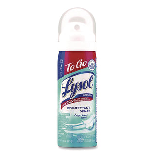 LYSOL® Brand Disinfectant Spray To Go, Crisp Linen Scent, 1.5 oz, Aerosol Spray (RAC1920099923)