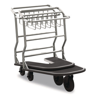 Suncast Commercial® Nesting Luggage Cart with Rubber Platform, Capacity, 300 lb Capacity, 27 x 37 x 37.5, Silver/Black (SUAMLCNR600)