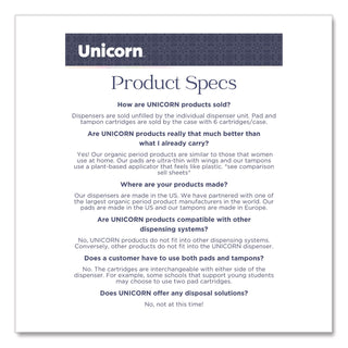 Unicorn™ Cotton Maxi Pads with Wings, Regular Absorbency, 40 Pads/Cartridge, 6 Cartridges/Pack (WLBTOP08197)