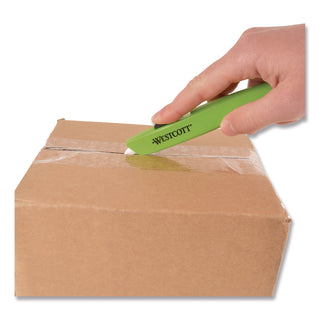 Westcott® Full-Size Safety Cutter, ABS Handle, Green, 12/Pack (WTC00659)